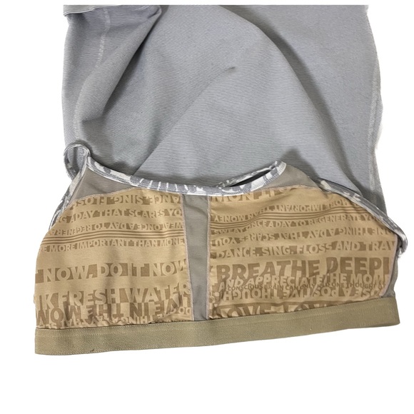 Lululemon 8 Power Y Tank Wee Micro Stripe Gray Active Top Shelf Bra Racer Back - Picture 7 of 8